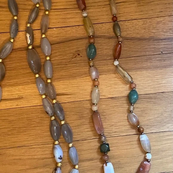 Lot of 4 Vintage Natural Polished Stone Beaded Necklaces. Good Condition. - Picture 14 of 16
